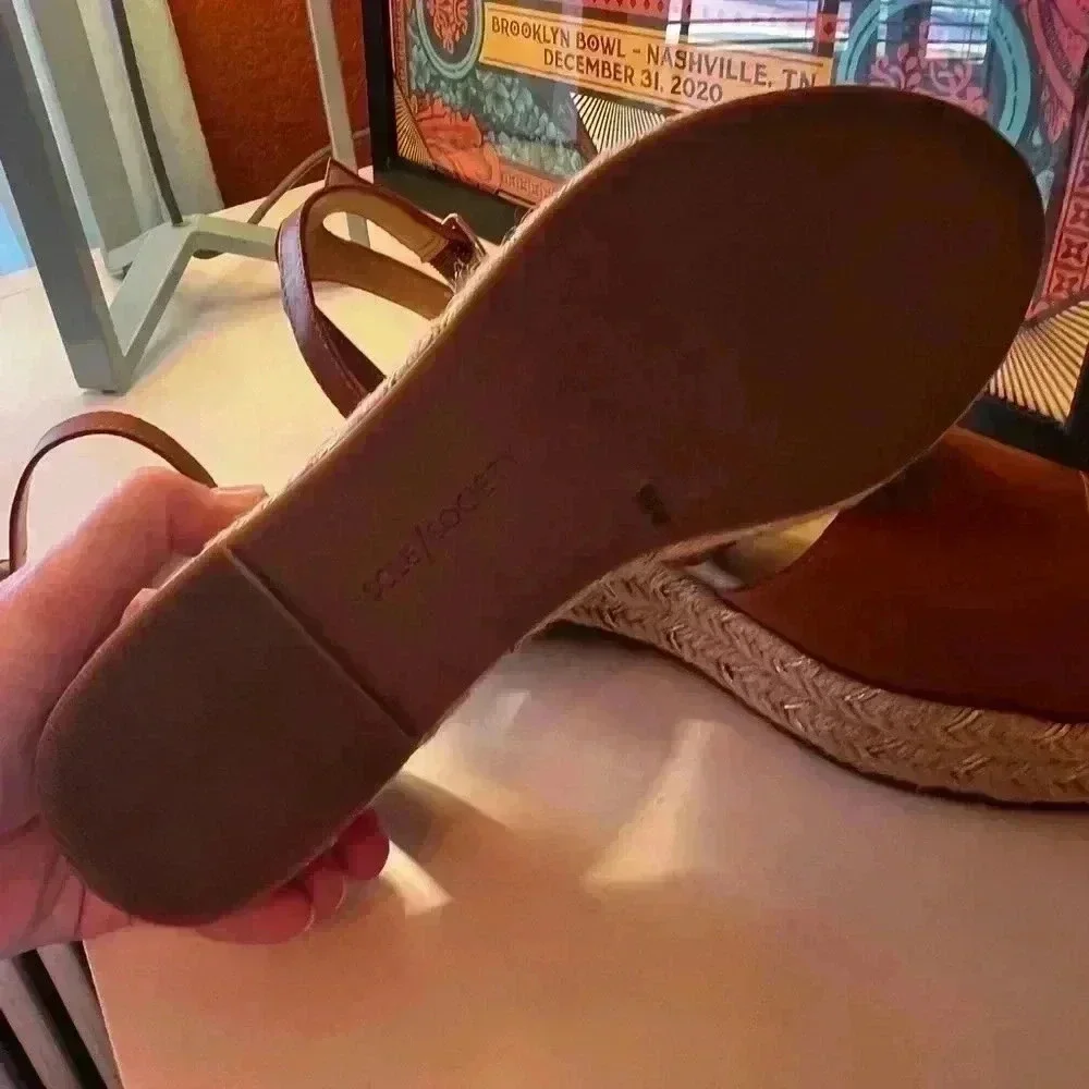 Sole Society Verla Espadrille Platform Sandal with Ankle Strap-Sz 9